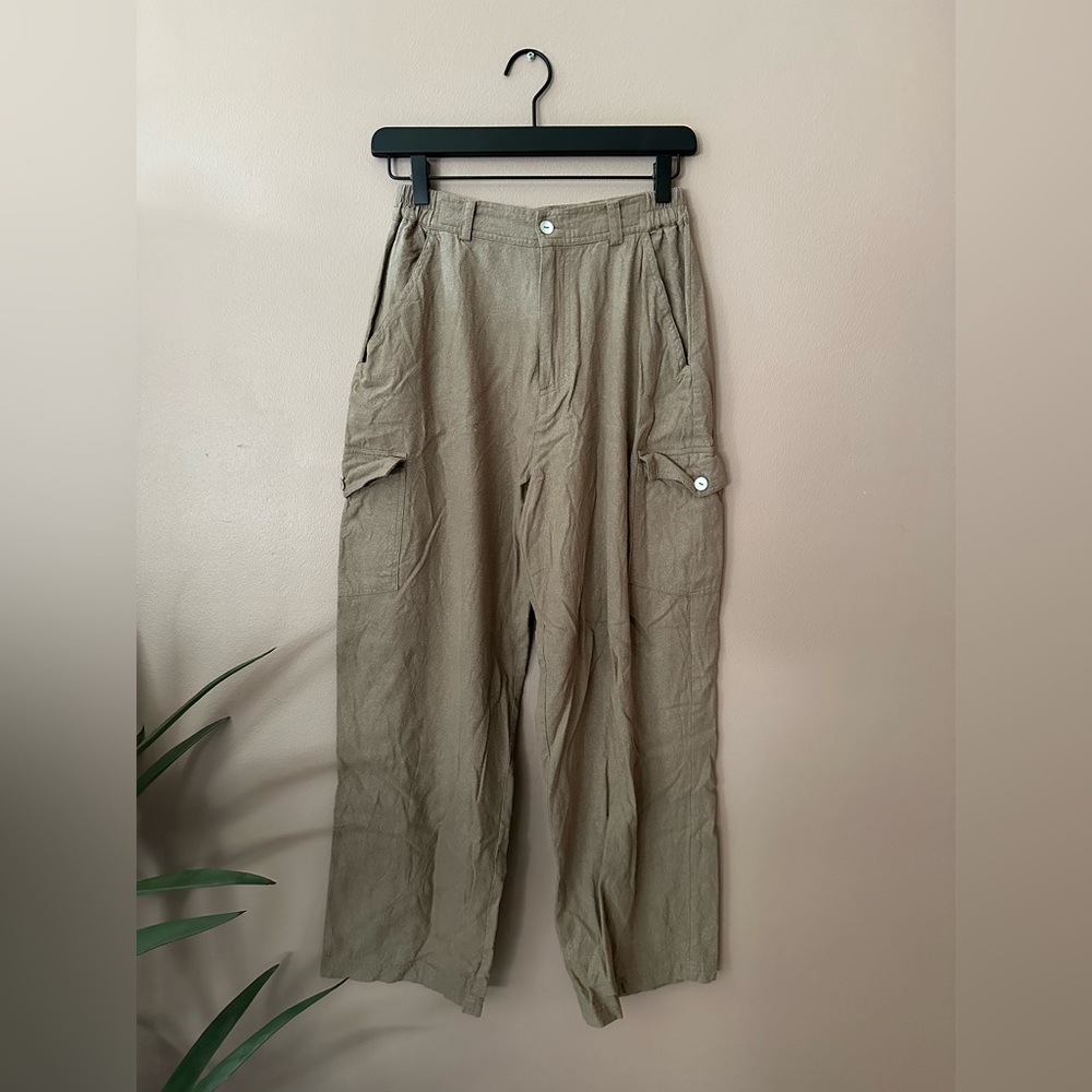 Vintage Silk Noil Cargo Pants